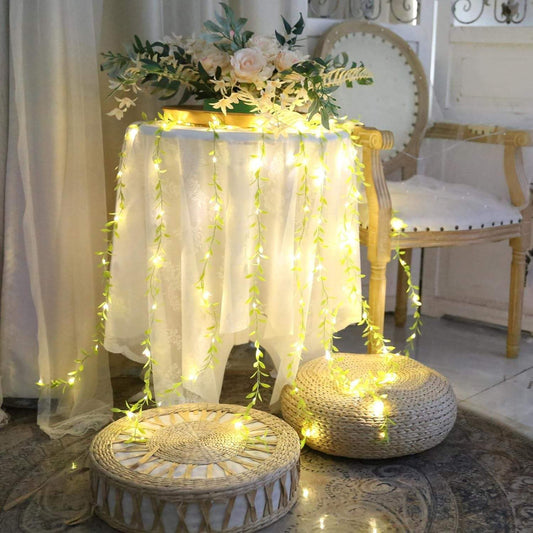 FLYNGO Warm White LED Leaf Curtain – 200 LEDs, 8 Modes, Festive & Home Decor Lights